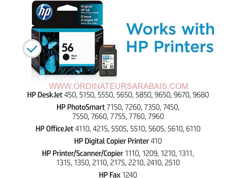 HP 56 Cartouche d’encre noire d’origine (C6656AN) HP 56 Cartouche d’encre noire d’origine (C6656AN)