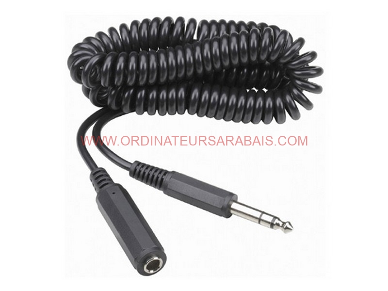 Rallonge spiralée 5 pieds vers 12 pieds Jack 14 Mâle vers Femelle 3.5MM Rallonge spiralée 5 pieds vers 12 pieds Jack 14 Mâle vers Femelle 3.5MM