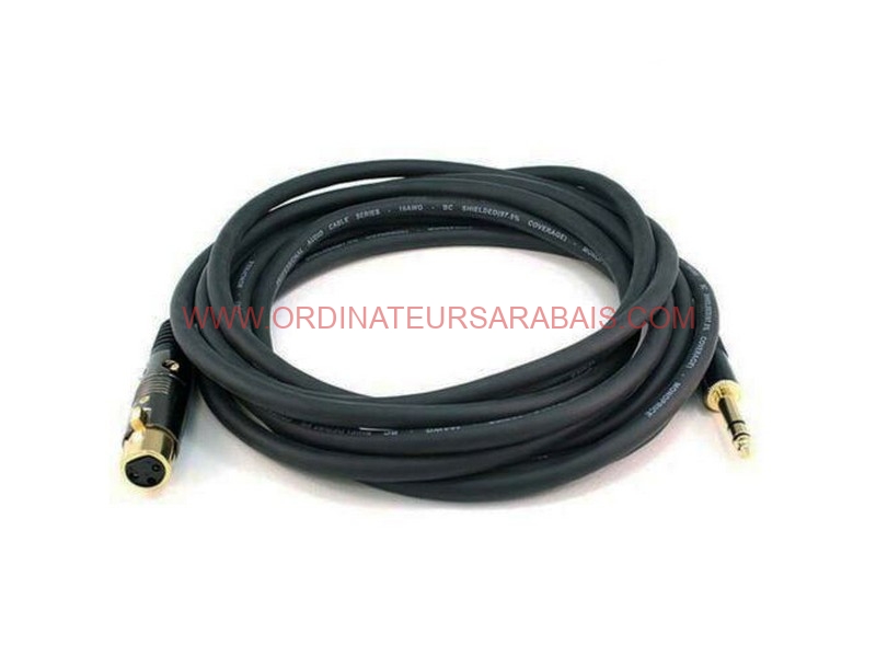 Câble XLR 3-PIN FEMELLE 6.35MM 1/4" TRS MÂLE DE 15 PIEDS Câble XLR 3-PIN FEMELLE 6.35MM 1/4" TRS MÂLE DE 15 PIEDS