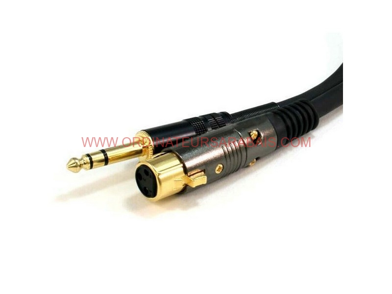 Câble XLR 3-PIN FEMELLE 6.35MM 1/4" TRS MÂLE DE 15 PIEDS