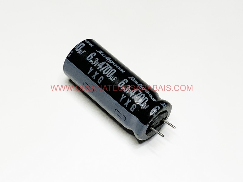 4700uF 6.3v 105° C Condensateur électrolytique Radial en aluminium - Radial Aluminum Electrolytic Capacitor 4700uF 6.3v 105° C Condensateur électrolytique Radial en aluminium - Radial Aluminum Electrolytic Capacitor