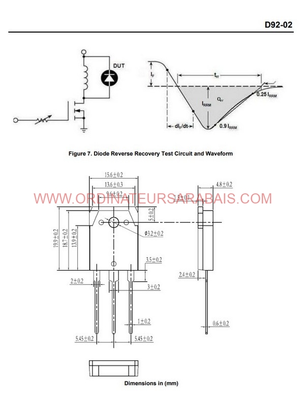 D92-02 220V 20 A Low Loss Super High Speed Rectifier - Diode de récupération rapide pour circuit intégré
