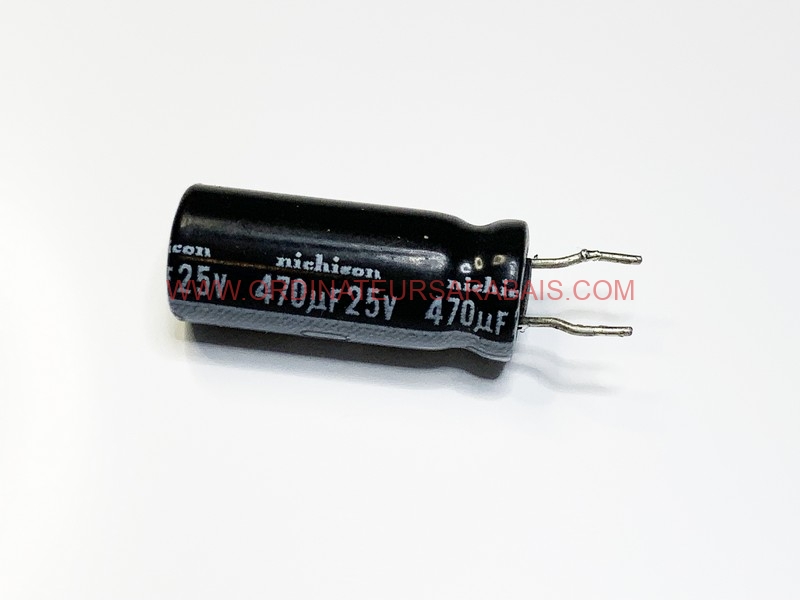 470uF 25v 105° C Condensateur électrolytique Radial en aluminium - Radial Aluminum Electrolytic Capacitor 470uF 25v 105° C Condensateur électrolytique Radial en aluminium - Radial Aluminum Electrolytic Capacitor