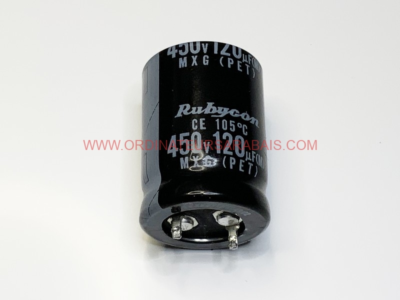 120uF 450v 105° C Condensateur électrolytique Radial en aluminium - Radial Aluminum Electrolytic Capacitor 120uF 450v 105° C Condensateur électrolytique Radial en aluminium - Radial Aluminum Electrolytic Capacitor