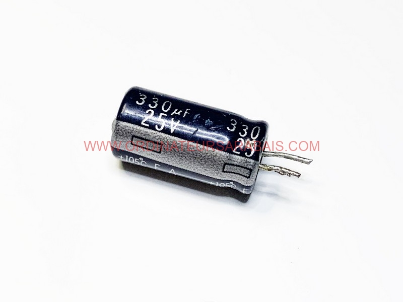 330uF 25v 105° C Condensateur électrolytique Radial en aluminium - Radial Aluminum Electrolytic Capacitor 330uF 25v 105° C Condensateur électrolytique Radial en aluminium - Radial Aluminum Electrolytic Capacitor