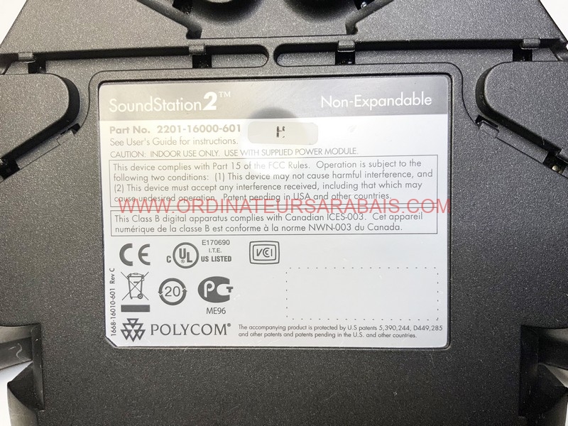2201-16000-601 Polycom SoundStation2 non-extensible avec affichage  Téléphone conférence 2201-16000-601 Polycom SoundStation2 non-extensible avec affichage Téléphone conférence
