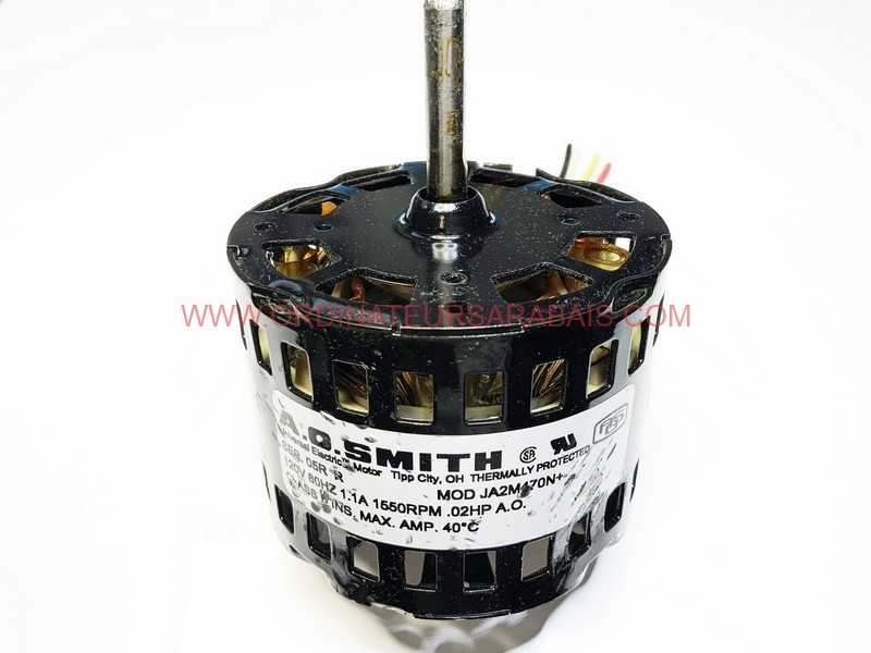 A.O. Smith 120V .02HP 150hp 1550rpm 1.1A HVAC MOTOR JA2M470N+ A.O. Smith 120V .02HP 150hp 1550rpm 1.1A HVAC MOTOR JA2M470N+