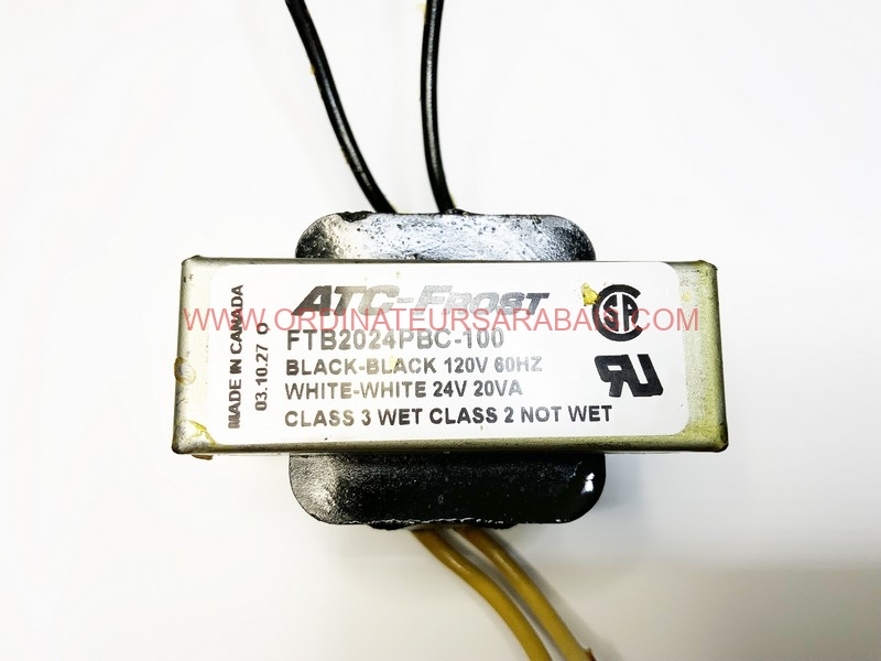 ATC-FROST FTB2024PBC-100 Transformateur 24v 20VA  Classe 2 & 3 ATC-FROST FTB2024PBC-100 Transformateur 24v 20VA Classe 2 & 3
