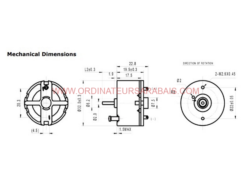 Mabuchi RF-500TB-14415 32mm 6 VDC 0.13A Motor WPlastic WBelt Mabuchi RF-500TB-14415 32mm 6 VDC 0.13A Motor WPlastic WBelt