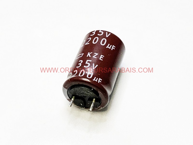 2200uF 35v 105° C Condensateur électrolytique Radial en aluminium - Radial Aluminum Electrolytic Capacitor 2200uF 35v 105° C Condensateur électrolytique Radial en aluminium - Radial Aluminum Electrolytic Capacitor