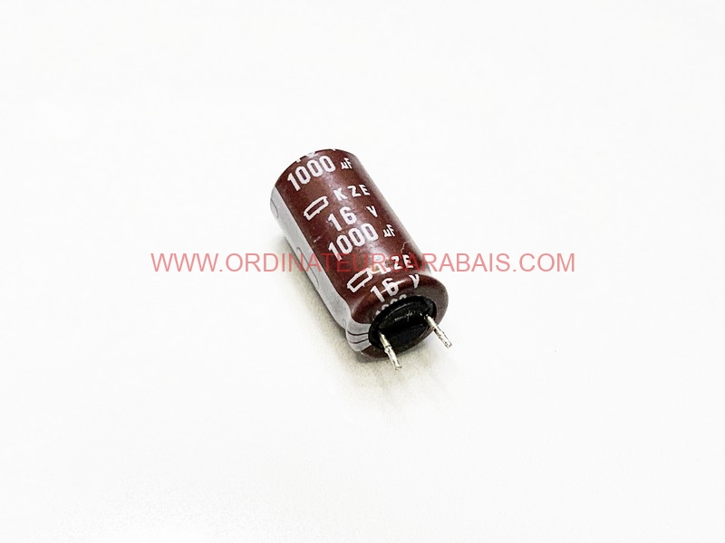 1000uF 16v 105° C Condensateur électrolytique Radial en aluminium - Radial Aluminum Electrolytic Capacitor 1000uF 16v 105° C Condensateur électrolytique Radial en aluminium - Radial Aluminum Electrolytic Capacitor