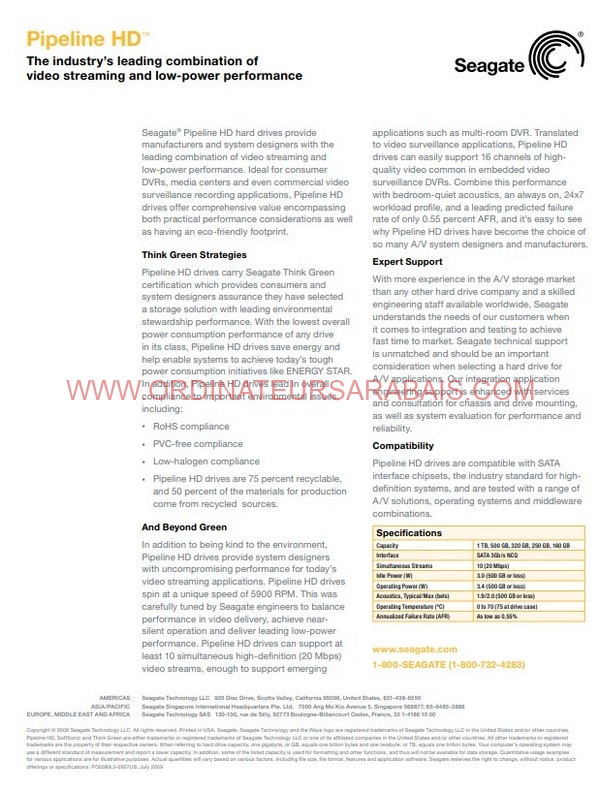 Seagate ST1000VM002 Pipeline HD Seagate ST1000VM002 Pipeline HD