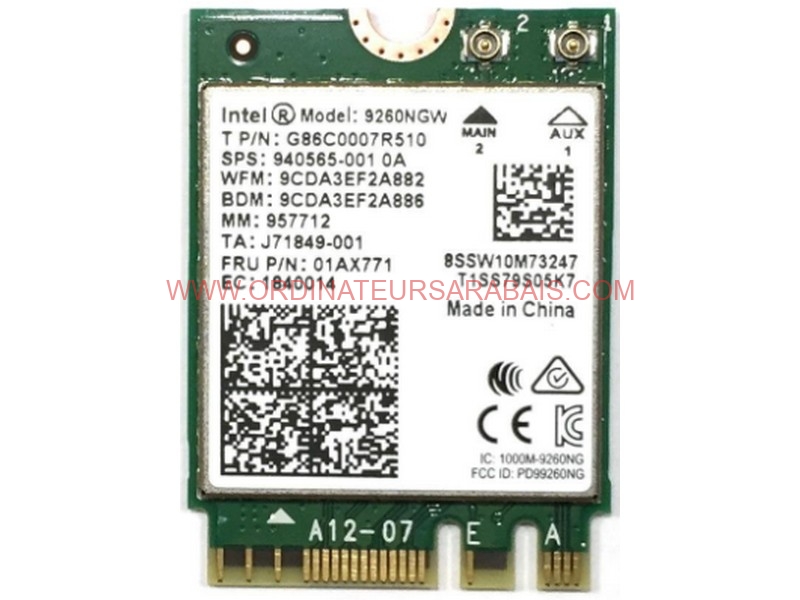 9260NGW G86C0007R510 Intel WiFi Dual Band Wireless AC 9260 2.4 Ghz 5 GHz Bluetooth 5.0 Card 9260NGW G86C0007R510 Intel WiFi Dual Band Wireless AC 9260 2.4 Ghz 5 GHz Bluetooth 5.0 Card