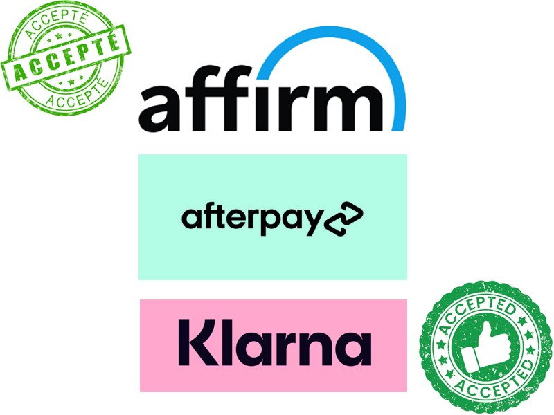 Nouveaux paiements Affirm Afterpay Klarna