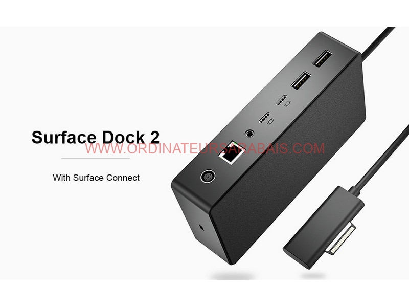 Microsoft Surface Dock 2 USB-C, Ethernet Gigabit, USB-A, Audio 3.5 mm, double 4K à 60 Hz Microsoft Surface Dock 2 USB-C, Ethernet Gigabit, USB-A, Audio 3.5 mm, double 4K à 60 Hz